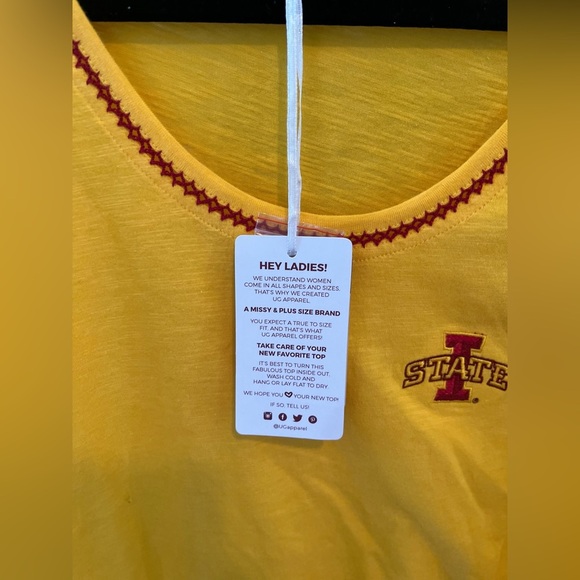 Iowa State 3/4 sleeve top NWT UG APPAREL Size XL - Picture 3 of 9